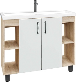 Grossman Тумба под раковину Флай 100 дуб сонома/белая – фотография-1